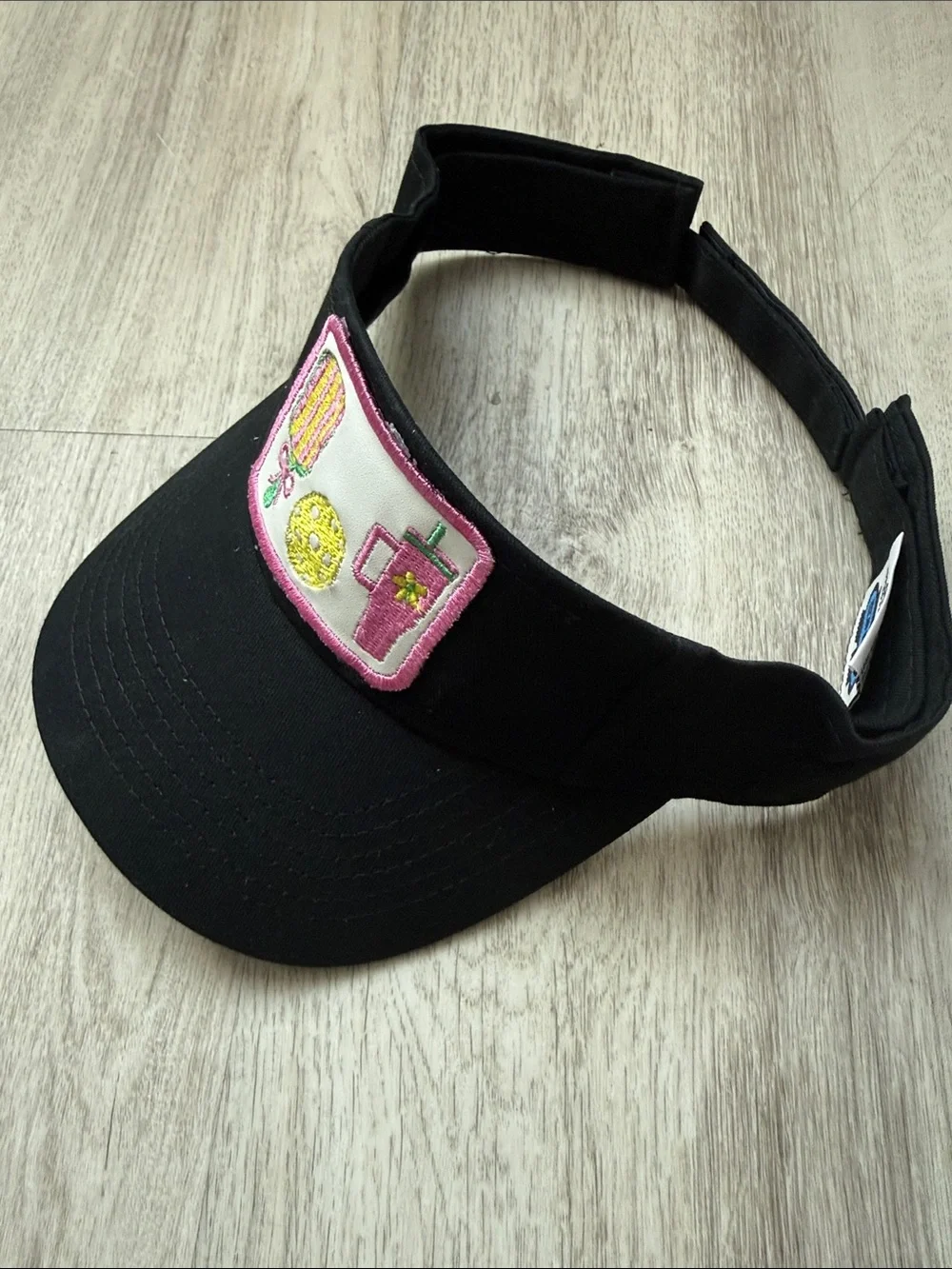 NWOT Black Visor with Pink Pickleball Patch